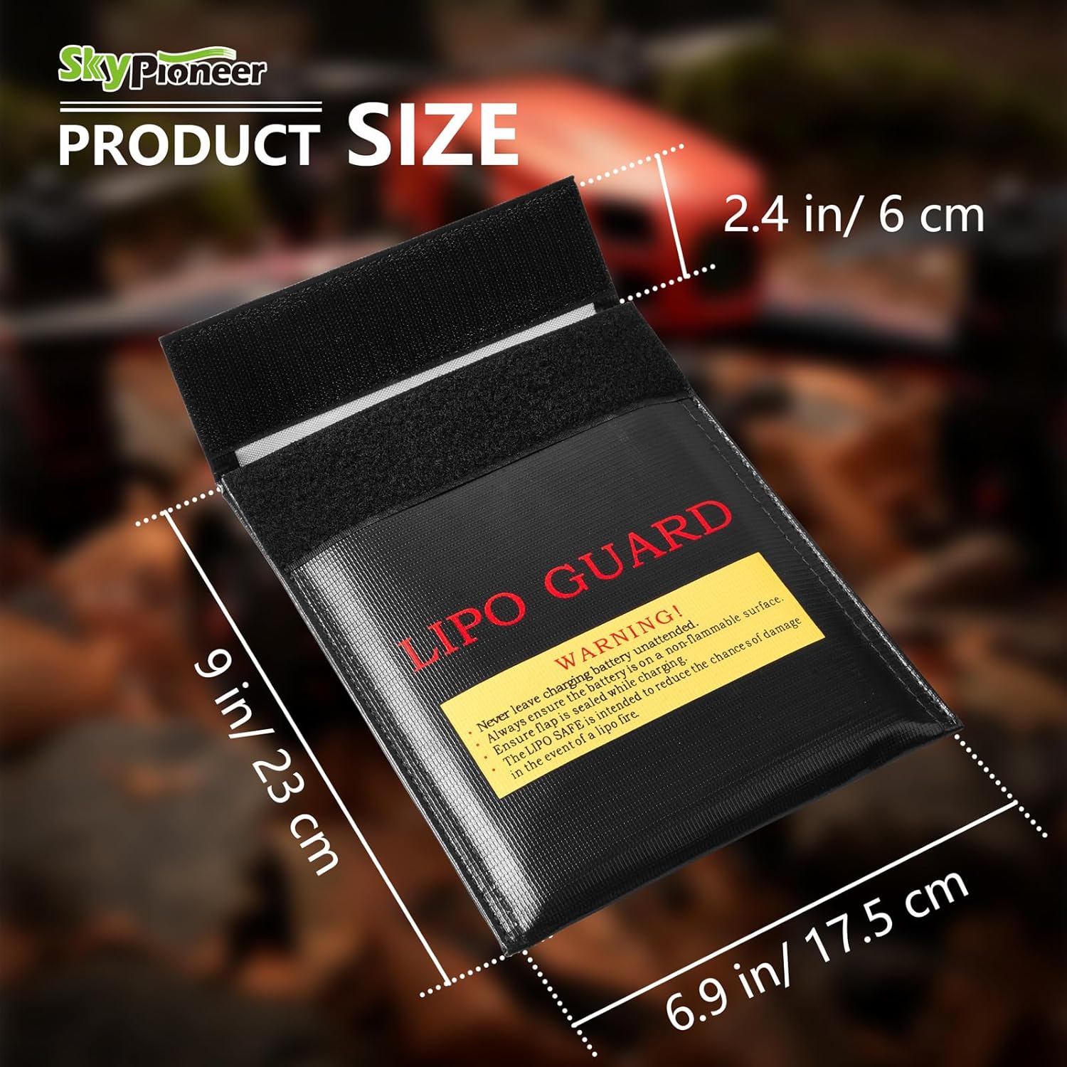 2 Pack Lipo Safe Bags, Fire Retardant Lipo Battery Bag, 6.9''x9'' Black, Fireproof Explosion-proof Sack for Charging and Storage