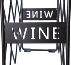 Finnhomy 10 Bottle Wine Rack with Wine Pattern, Wine Bottle Holder Free Standing Wine Storage Rack, 2-Way Storage Original Design, Iron, Brozen