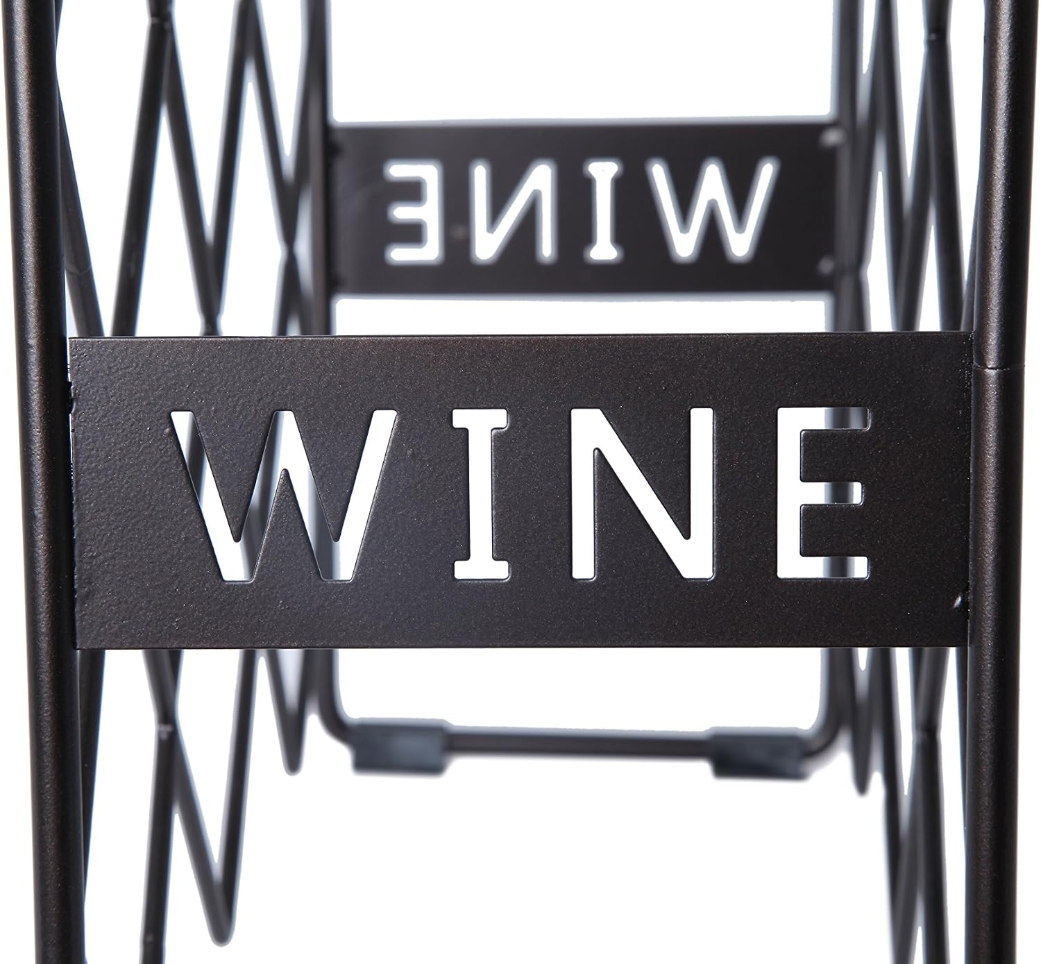 Finnhomy 10 Bottle Wine Rack with Wine Pattern, Wine Bottle Holder Free Standing Wine Storage Rack, 2-Way Storage Original Design, Iron, Brozen