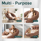 Bme 40" Ergonomic Wicker Papasan Chair with Soft Thick Density Fabric Cushion, High Capacity Steel Frame, 360 Degree Swivel for Living, Bedroom, Reading Room, Lounge, Cinnamon Mocha - Brown Base