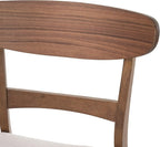 Christopher Knight Home Helen Mid-Century Modern Dining Chairs (Set of 4), Polyester,Rubberwood, Light Beige, Walnut