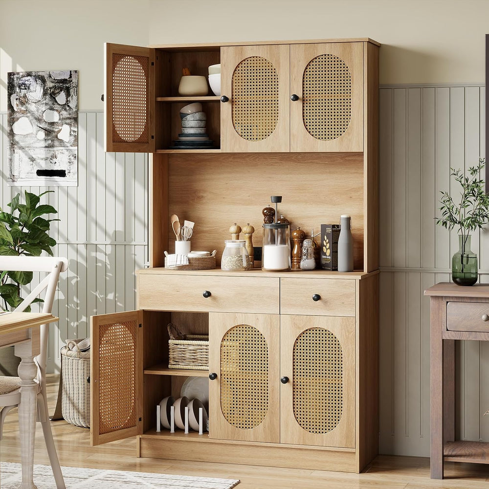 GOFLAME Kitchen Pantry Cabinet with Charging Station, 71" Tall Freestand...