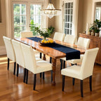 CHUN YI Dining Chairs Set of 8, Faux Leather Dining Room Chairs, High Back Upholstered Parsons Chairs for Dining Room Kitchen Side Chair with Sturdy Wood Legs, Cream