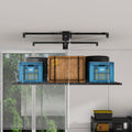 4x8 FT Overhead Garage Storage Rack for High Ceilings 10-12 FT, 350Lbs Heavy-duty Steel Garage Ceiling Rack with Safety Lock, Ideal for Overhead Storage Mounted Lift System and Garage Organizer