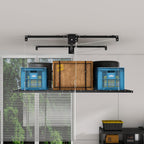 4x8 FT Overhead Garage Storage Rack for High Ceilings 10-12 FT, 350Lbs Heavy-duty Steel Garage Ceiling Rack with Safety Lock, Ideal for Overhead Storage Mounted Lift System and Garage Organizer
