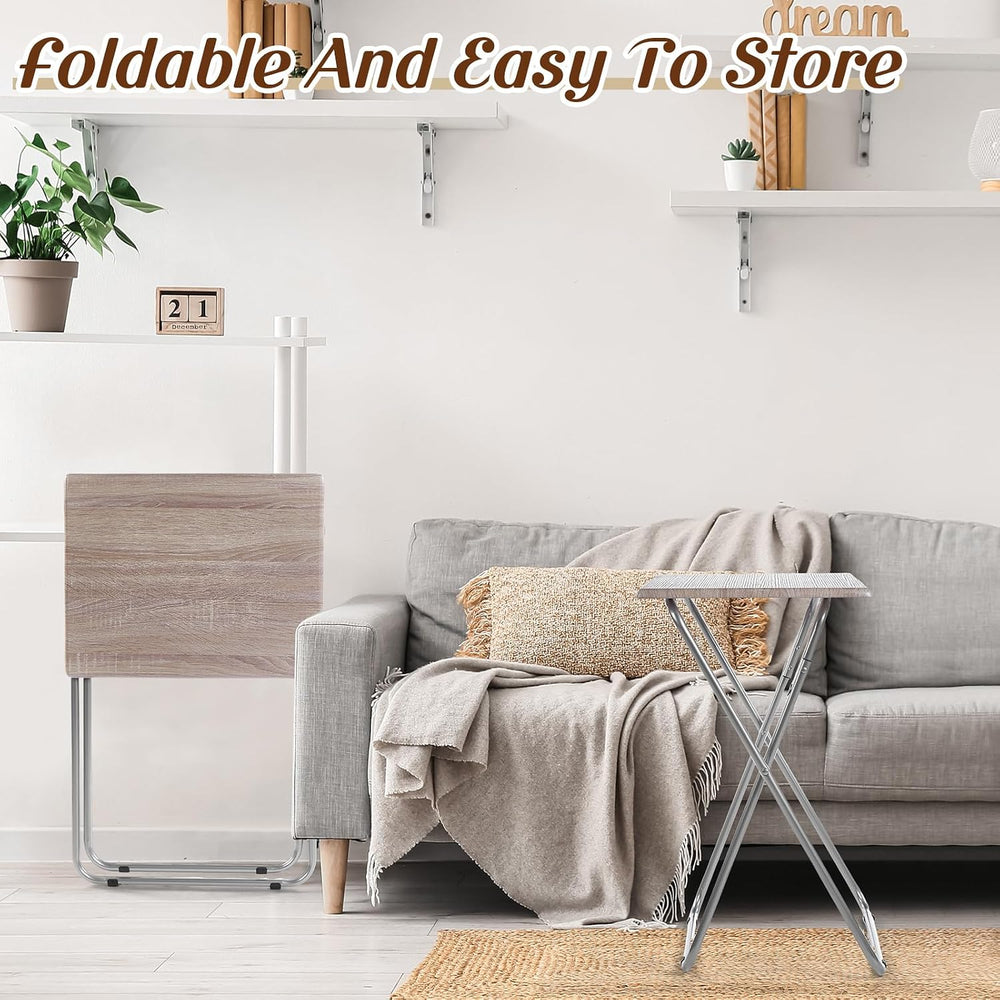 Geetery 2 Pack Folding TV Tray Tables No Assembly Required 18.9 x 15 x 26 in ...