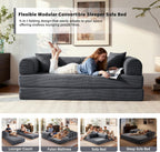 79" Convertible Sofa Bed, Boneless Sleeper Futon Couch for Living Room | 5-in-1 Sleeper Sofa, Boneless Pull Out Couches with Soft Corduroy, No Assembly Required, Apartment Friendly, Dark Grey