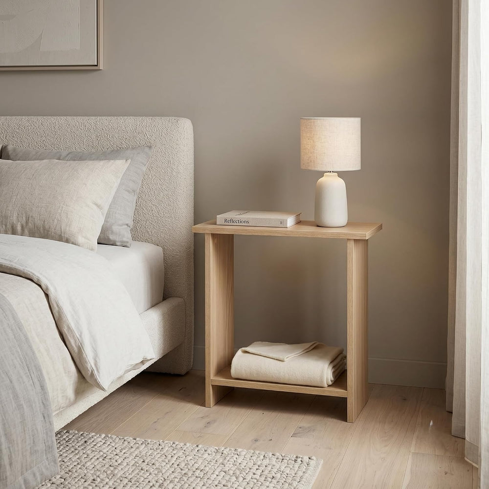 Narrow Side Table for Living Room, Slim End Table for Small Spaces Between Co...