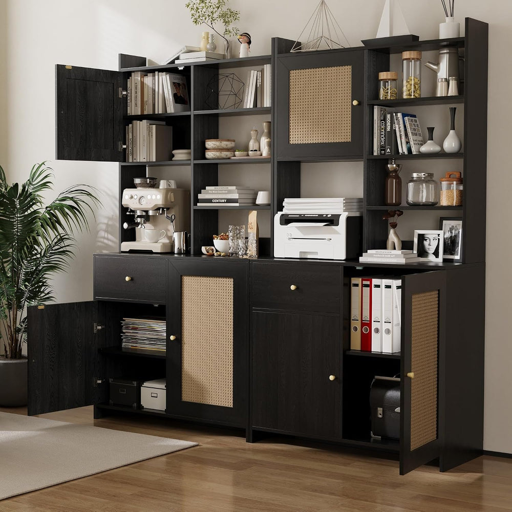 IDEALHOUSE Kitchen Pantry Cabinet with Adjustable Shelf, 71" Tall Storag...