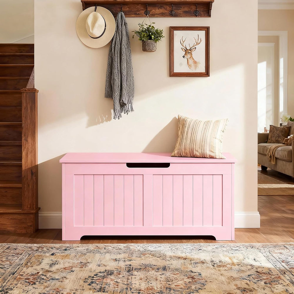 ZENY Storage Chest, Lift Top Storage Trunk, Entryway Shoe Bench, Wooden Stora...