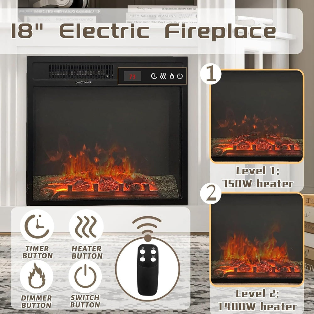 Flamaker Corner Fireplace TV Stand for TVs up to 55 Inch, White | Entertainme...