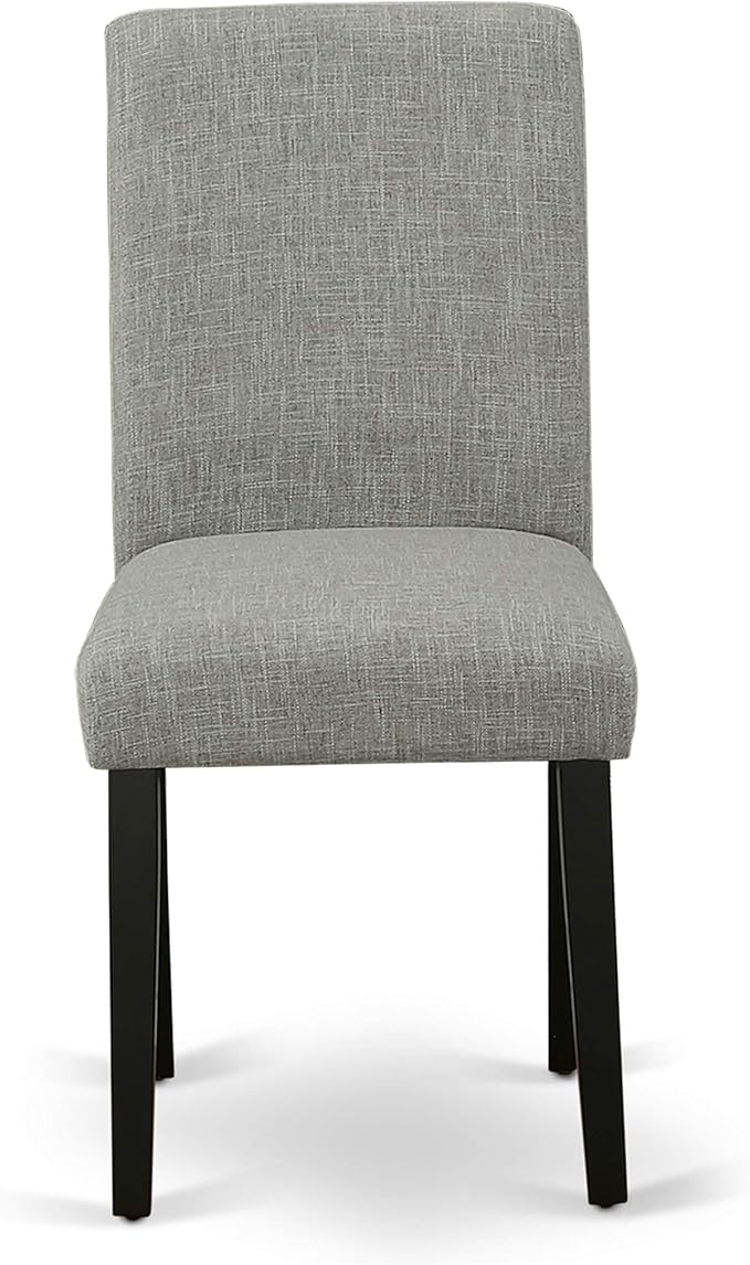 East West Furniture X696AB106-5 5 Piece Modern Dining Table Set Includes a Rectangle Wooden Table with X-Legs and 4 Shitake Linen Fabric Upholstered Parson Chairs, 36x60 Inch, Multi-Color