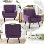 NicBex Modern Accent Chair for Living Room Upholstered Foam Filled Living Room Chairs with Metal Legs Velvet Cozy Lounge Armchair for Living Room Bedroom,Lavender Purple