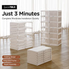 ANTBOX Foldable Shoe Rack,Shoe Organizers for Closet Plastic Shoe Storage Box Space Saving for Entryway, Large Sturdy Stackable Sneaker Cabinet Bins with Magnetic Clear Door 8 Tiers 16 Pairs
