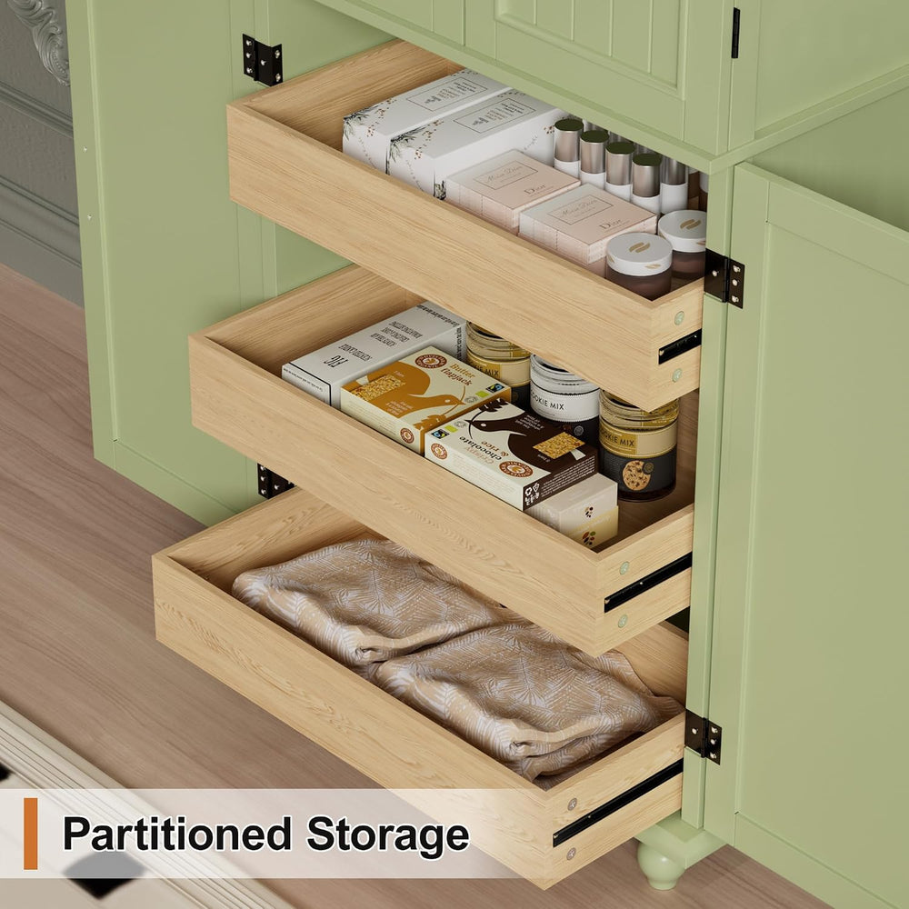Scurrty Kitchen Pantry Cabinet, 69'' Pantry Storage Cabinet with 4 Do...
