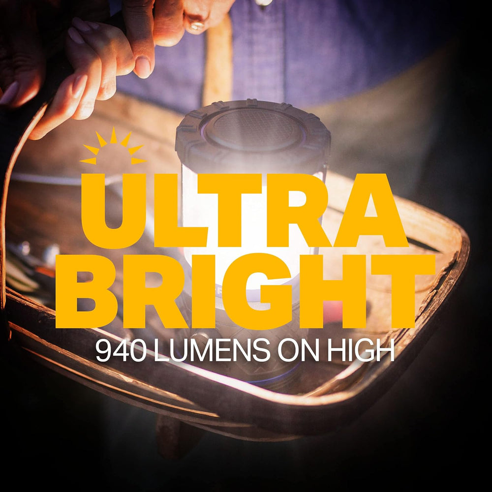 LUXPRO Rechargeable Dual-Power 940 Lumen LED Lantern with Diffused Lens for U...