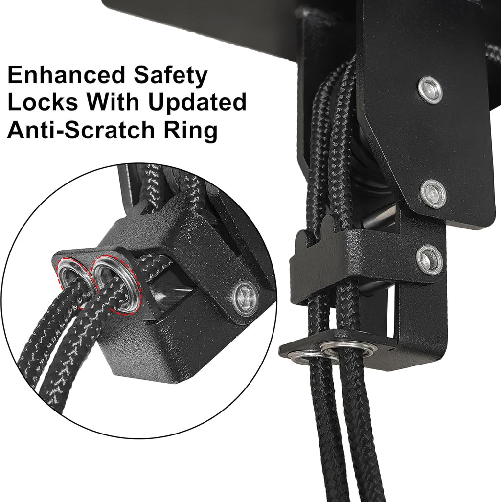 2025 Upgrade Cargo Box Garage Pulley System, Garage Ceiling Hoist Heavy-Duty Holds up to 150 lbs Capacity, Fit 10-14 Foot Ceilings, Black