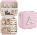 Birthday Gifts For Women, Initial Jewelry Box, Travel Jewelry Case, Gifts for Wife Girlfriend, Small Travel Jewelry Organizer, Gift for Girls, Graduation Gifts for Her, Bridesmaid Gifts