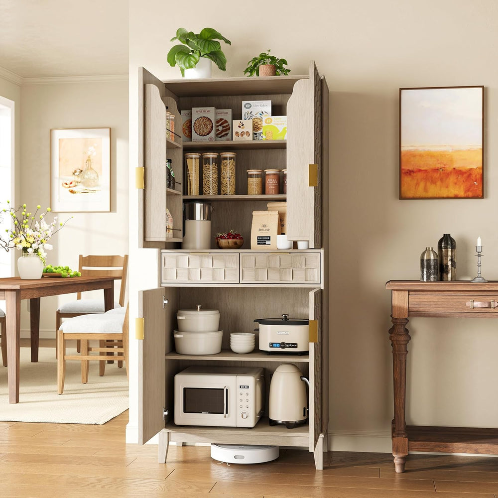 Pantry Cabinet, 71" Tall Pantry Cabinet,Modern Kitchen Cabinet with Door...