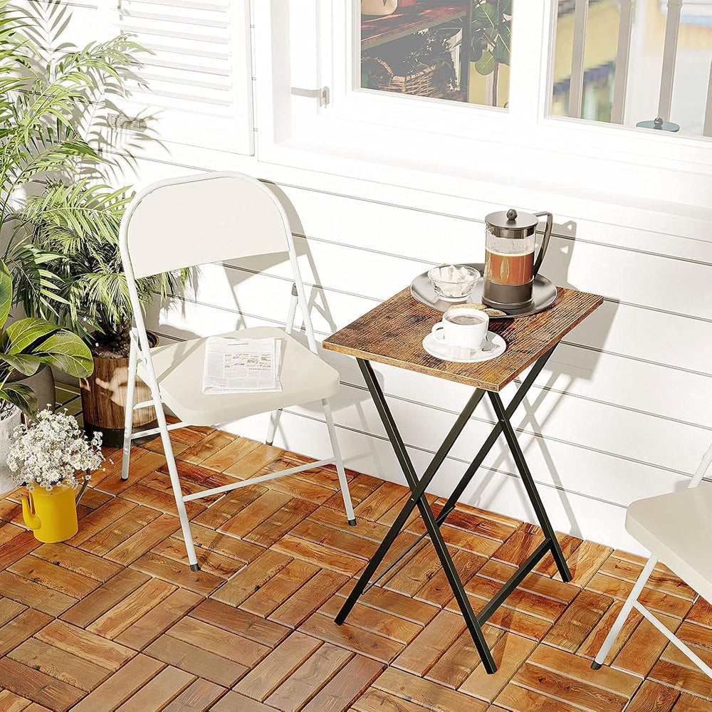 HOOBRO Folding TV Table, TV Tray, Stable Snack Table for Small Space, Portabl...