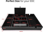 ULTRAY, Valet Tray for Men, Nightstand Organizer, Entry Table Organizer, Catch All, Black Faux Leather Box, 6 Compartments