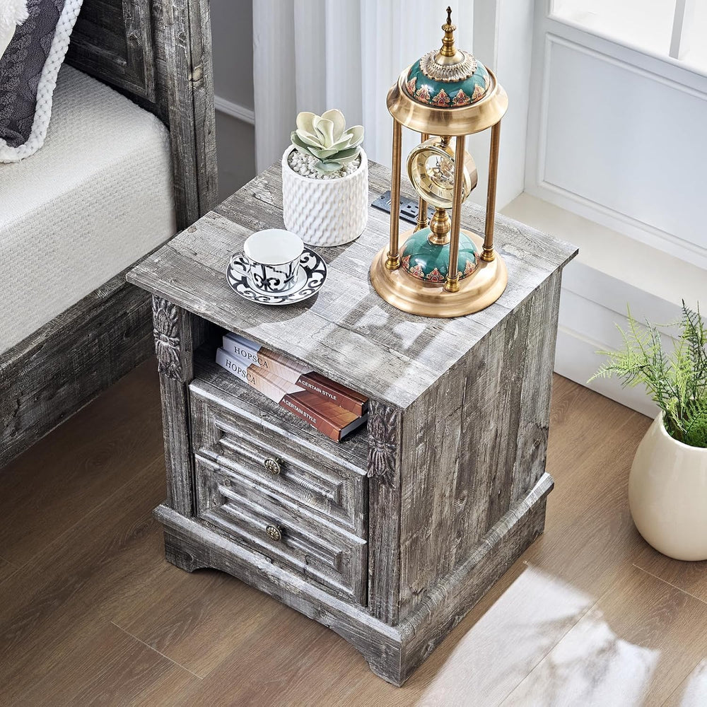 BLANKSPACE Nightstand,Farmhouse End Side Table, Night Stand,Bedside Cabinet f...