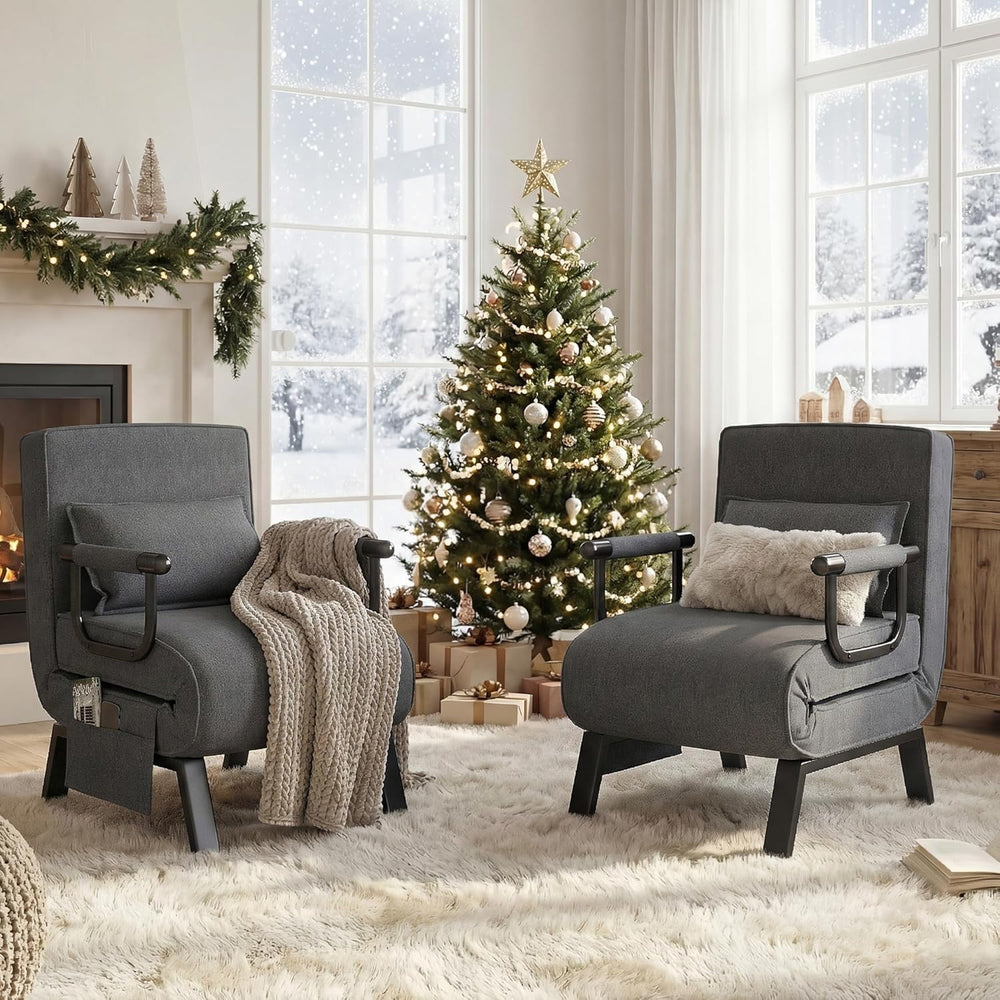 TYBOATLE Sleep Chair Bed Set of 2, Comfy Convertible Sleeper Chairs for Adult...