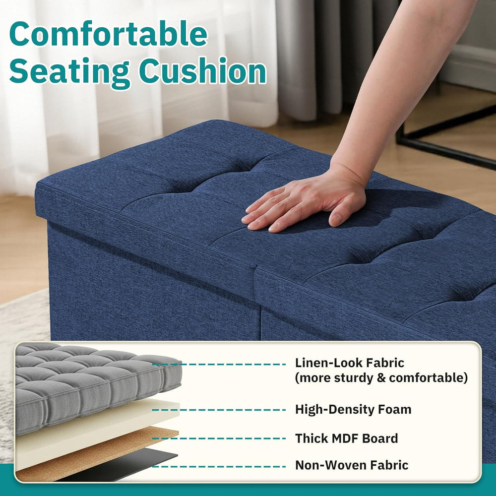 30-INCH Ottoman with Storage, Footrest Storage Bench, End of Bed Bench Coffee...