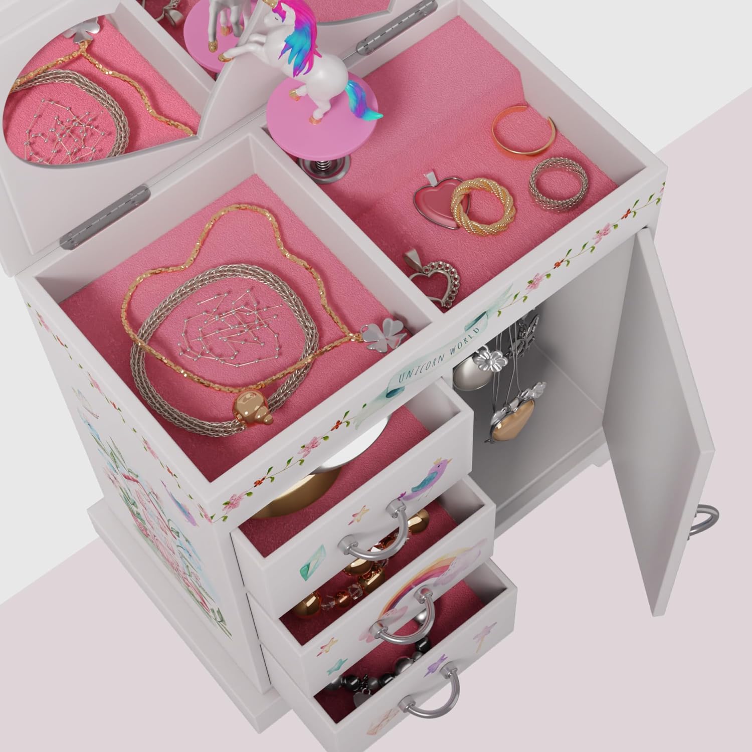 Pretty Me Unicorn Musical Jewelry Box for Kids - Gifts for Girls, Ages 3-8, Best Princess Room Toys Gift for Age 3, 4, 5, 6, 7, 8 Year Old Little Girl - Birthday Present Toy Ideas Music