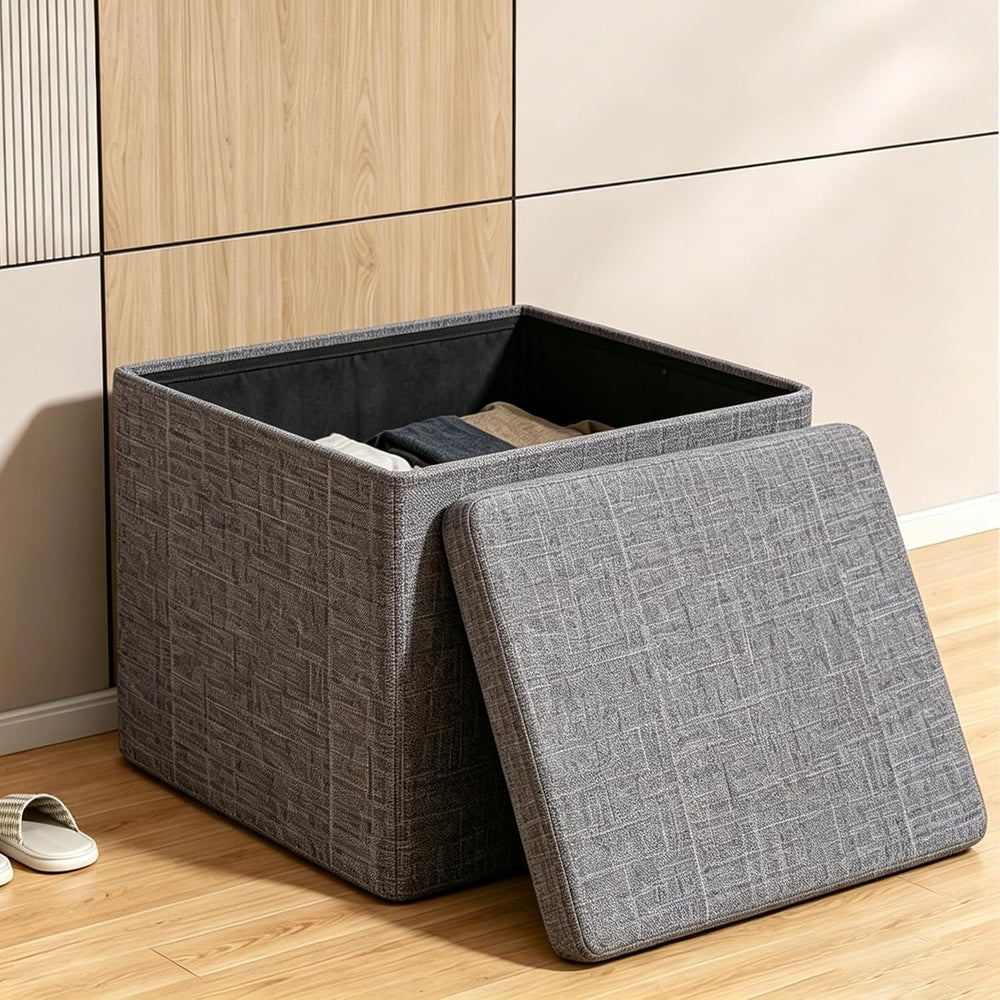 Foldable Storage Ottoman, Multifunctional Footrest Stool for Living Room