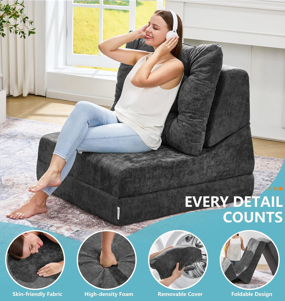 Hobestluk Sofa Couch Folding Sofa Bed Comfy Floor Lounger Convertible Sofa wi...