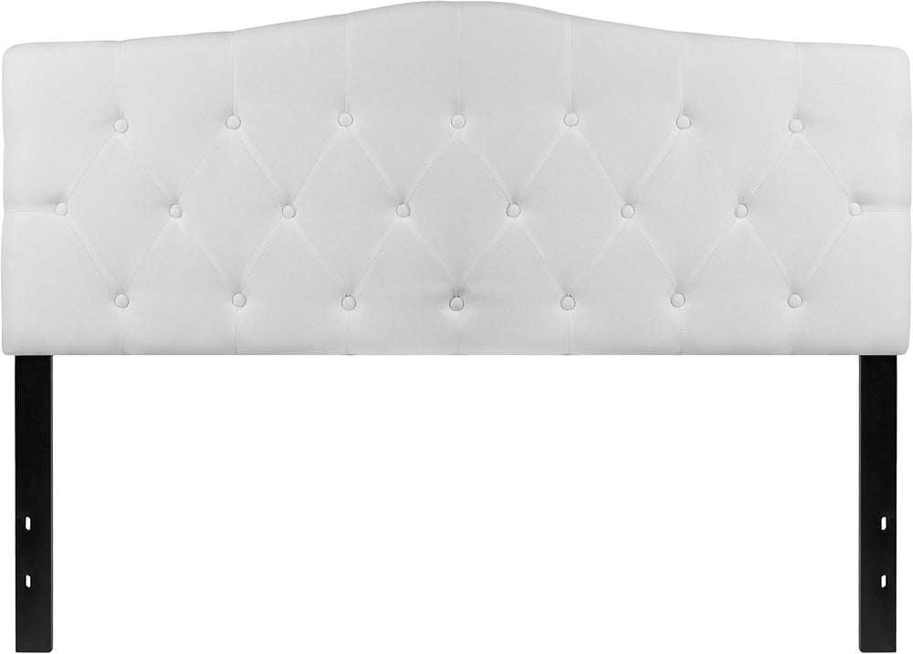 Flash Furniture Queen Tufted Fabric Headboard, White