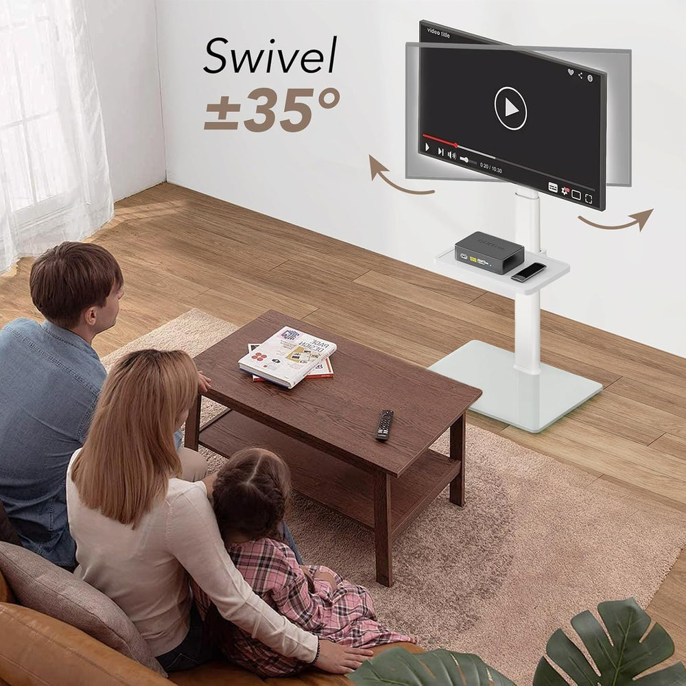AX WABER Universal Floor TV Stand with Mount 70 Degree Swivel 9 Level Height ...