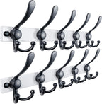 Dseap Coat Rack Wall Mount 2.0 Pro: Heavy Duty 300% Thicker, 16" Stud Mount, Stainless Steel Wall Coat Hooks Hanger for Clothes Jackets Hats Entryway Closet, MaxStrong Series, White & Black, Pack of 2