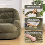 Giant Bean Bag Chair with Armrests - Oversized Cozy Seating for Adults, Corduroy Fabric & High - Density Foam Filling, Ideal Lounge for Living Room, Bedroom & Gaming Room (Olive Green)