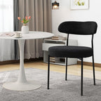 SoarFlash Kitchen Table and Chairs for 2, 31.5" Dining Table Set for 2 with Boucle Upholstered Chairs, 3 Piece Round Kitchen Table Set, Dining Room Table Set for Small Space, Apartment, Black/White