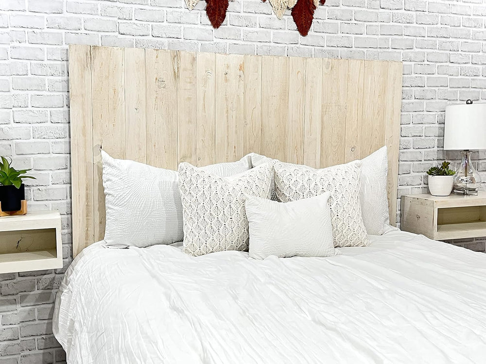 Barn Walls Antique White Headboard, Farmhouse Design, Solid Wood Headboard, F...