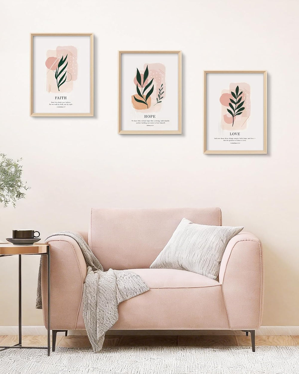 HesenDot Faith Hope Love Framed Wall Art,12x16IN High Wood Frame Design