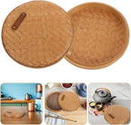Handmade Tea Cake Storage Holder Small 18cm round Tea Box Organizer for Travel and Home Use