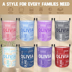 Custom Name Laundry Hamper, Personalized Laundry Basket with Name for Boys Girls Kids Men Women, Customized Name Dirty Clothes Basket Gifts for Clothes Toy Bathroom Bedroom Laundry Room Dorm