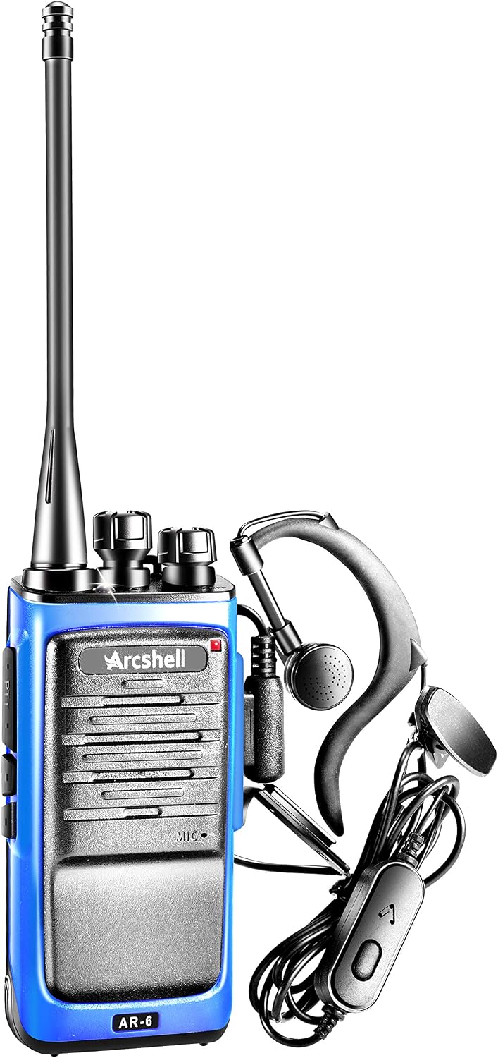 Rechargeable Long Range Two-Way Radios with Earpiece 6 Pack Arcshell AR-6 Wal...