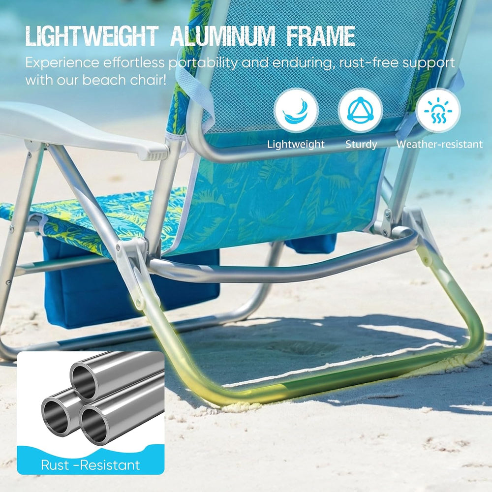 Old Bahama Bay Beach Chairs for Adults, 7-Position Classic Lay Flat Beach Cha...