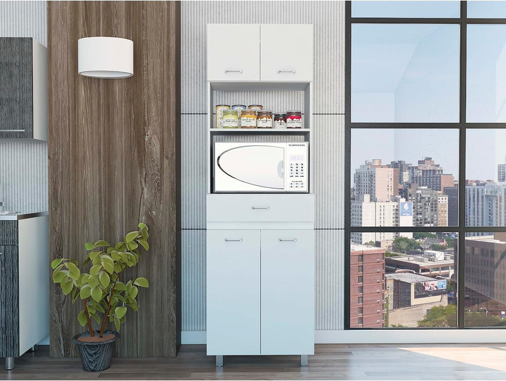 Microwave Cabinet Madison, Kitchen, White