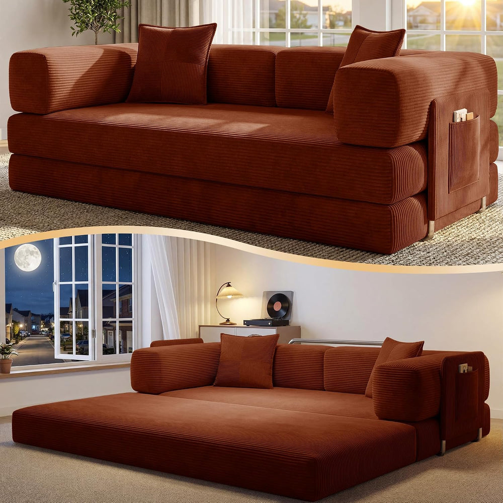 78.8" Convertible Futon Sofa Bed, Couch for Living Room | Corduroy Loves...