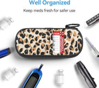 Insulin Cooler Travel Case Diabetic Medication Insulated Cool Organizer with 2 Reusable Ice Packs for Insulin Pen and Other Diabetic Supplies, for The Daily Life and Trip, Leopard Print