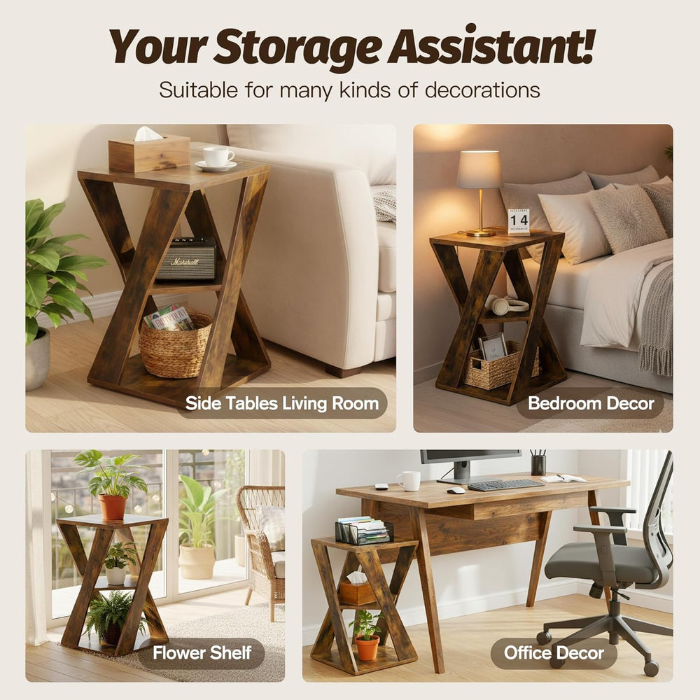 End Table Modern Wooden Side Table, Nightstand for Small Spaces, End Table fo...