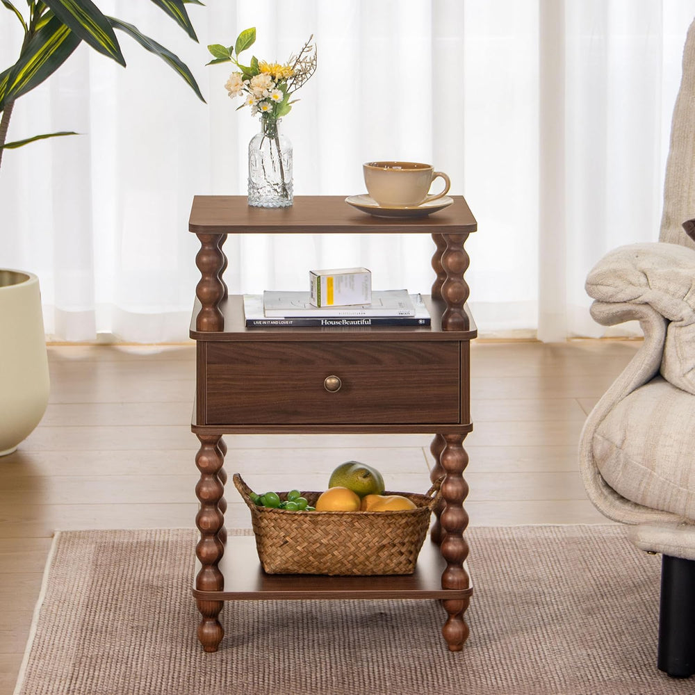 AWASEN Mid Century Modern Nightstand, Bedside Table with Storage, End Table