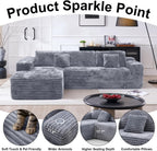 Cloud Sectional Couch with L-Shape Chaise, Modern Modular Sofa with Deep Seat, Built-in Cup Holder & Storage Pocket for Living Room Bedroom, No Assembly Required (Light Gray, Left Facing Chaise)