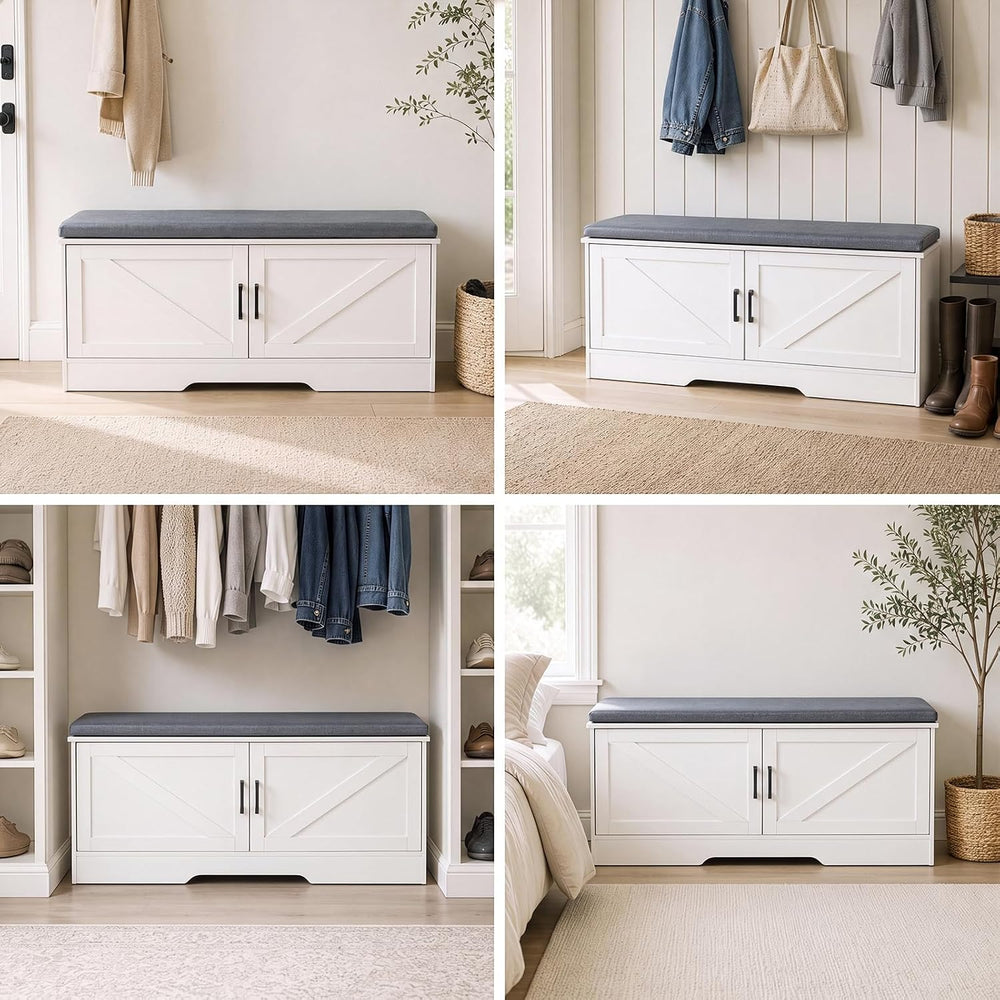 NEWBULIG Shoe Bench with Storage for Entryway, 39.4" Shoe Storage Bench ...