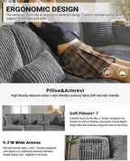 Cloud Sectional Couch, 110 Inch Modern Modular Sectional Sofa with Deep Seat, Corduroy Boneless Couches with L-Shape Left Chaise for Living Room Bedroom, No Assembly Required